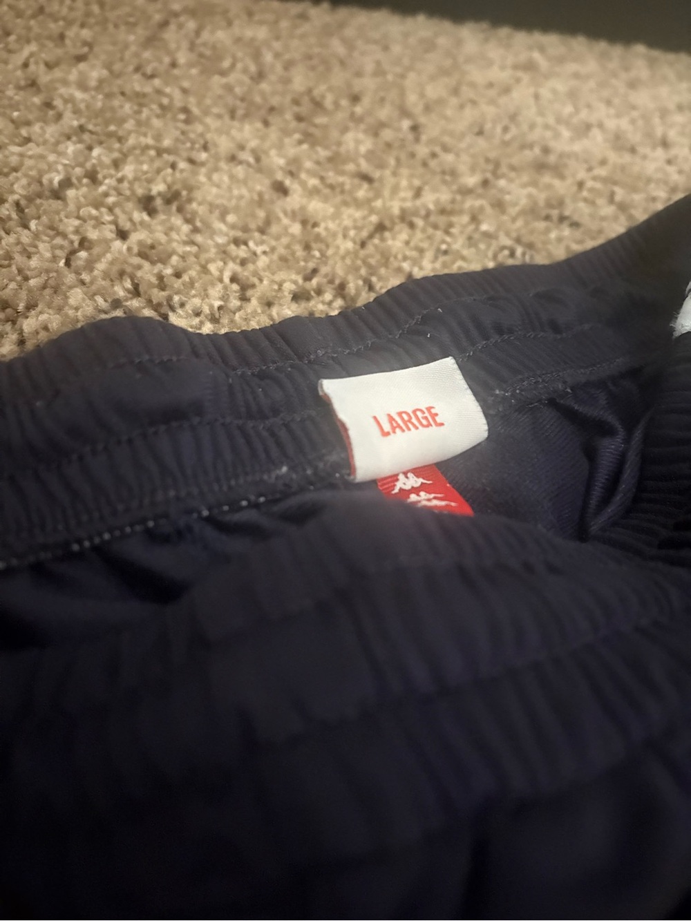 Kappa Black Mens Track Pants with White Logo Tape - Picture 4 of 4